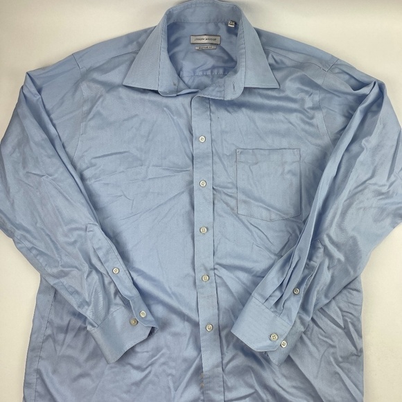 Joseph Abboud Button Up Shirt Mens 17 34/35 Regular Fit Blue - Picture 1 of 10